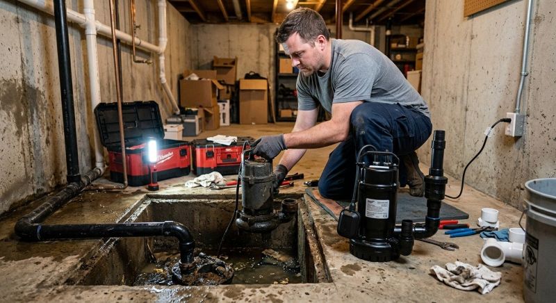 Basement Sump Pump Service in West Des Moines, IA