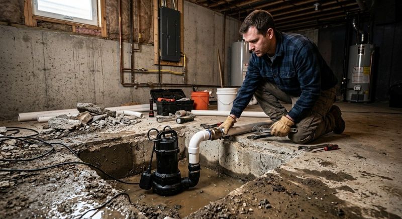 Sump Pump Relocation in West Des Moines, IA